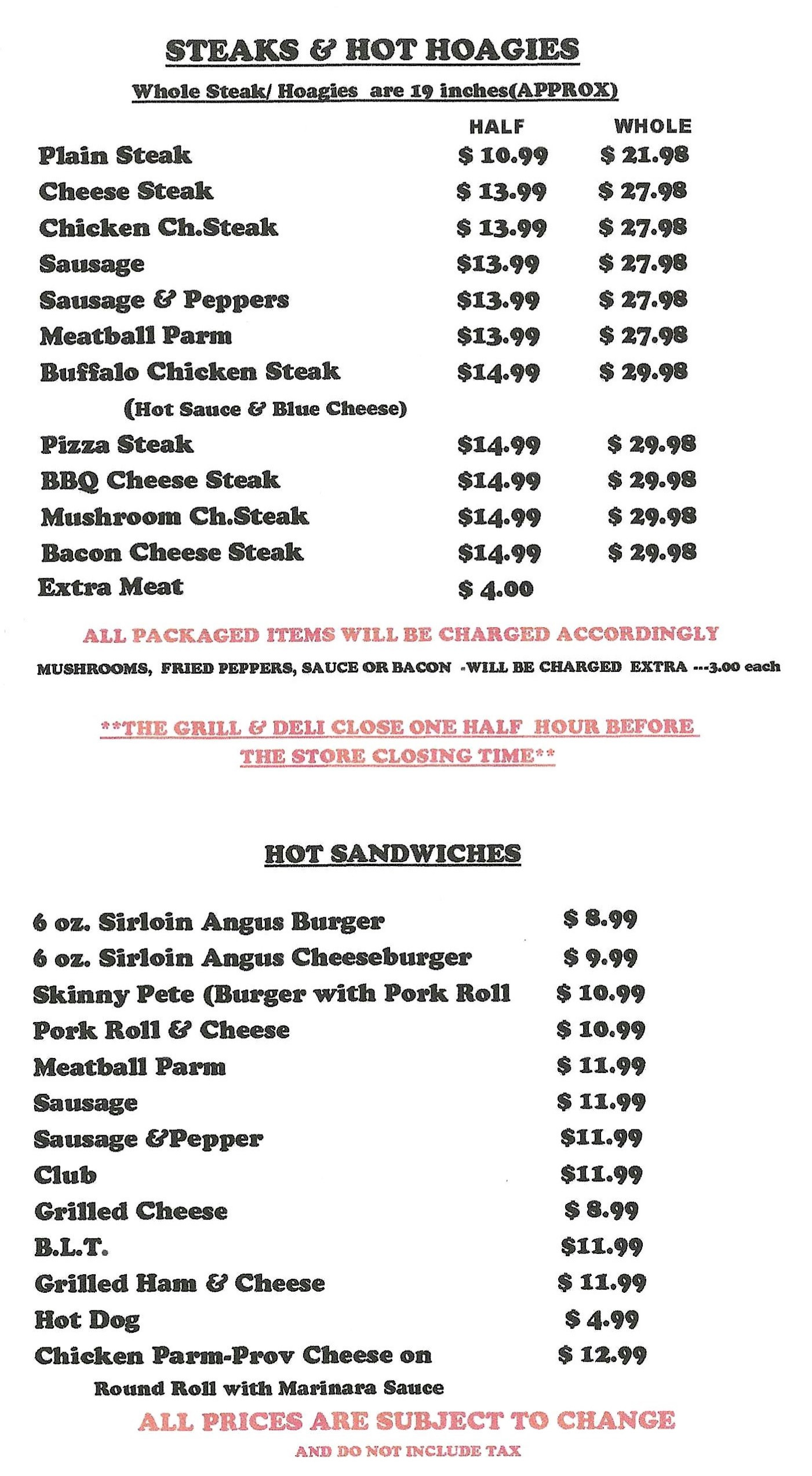 Menu page 2